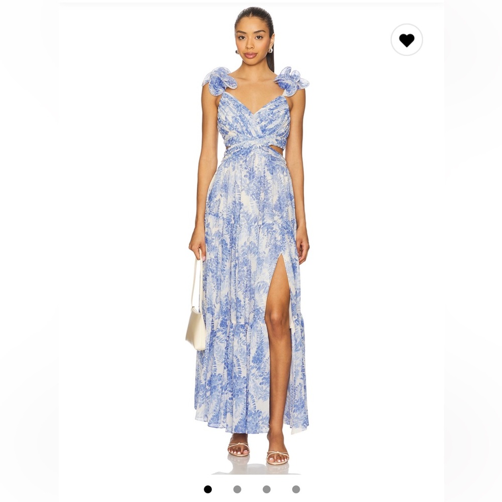 Astr The Label Blue and White Floral Maxi Dress
